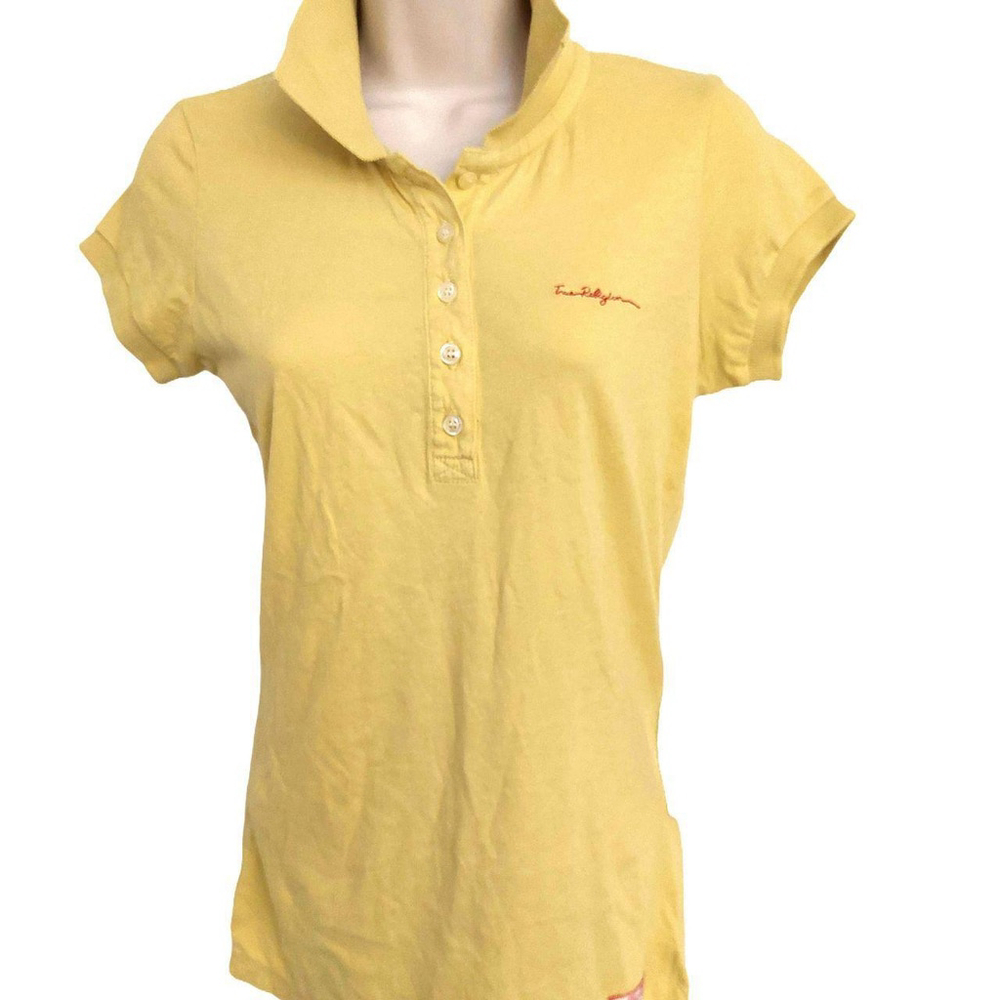 True Religion Brand Jeans Cotton TR Signature Polo Shirt Baby Lime Sz Large NWT
